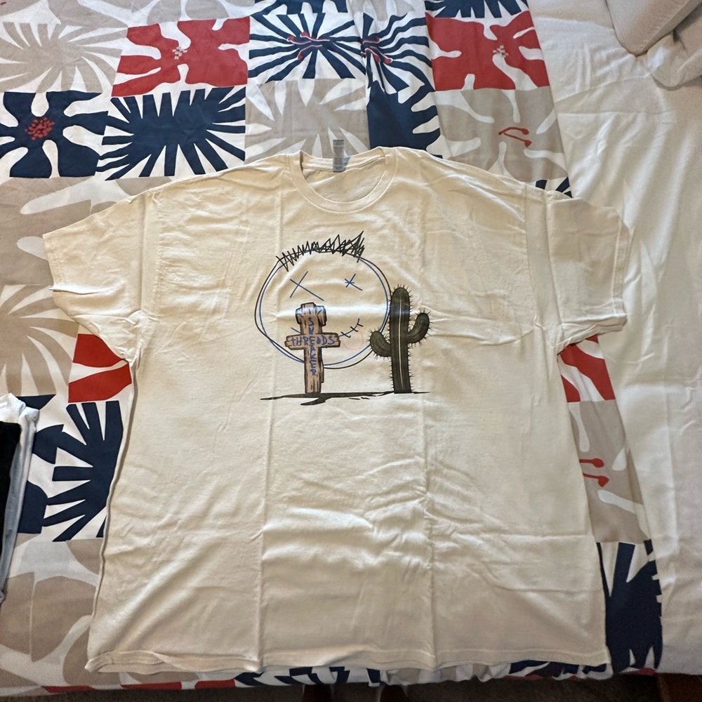 Cream Graphic T-Shirt with Cactus Design